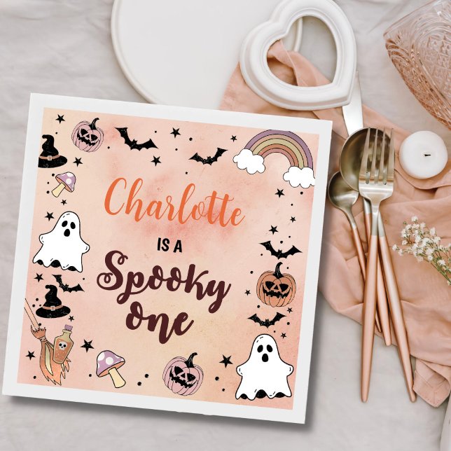 Spooky One Halloween 1. Geburtstag Party Napkins Serviette (Von Creator hochgeladen)