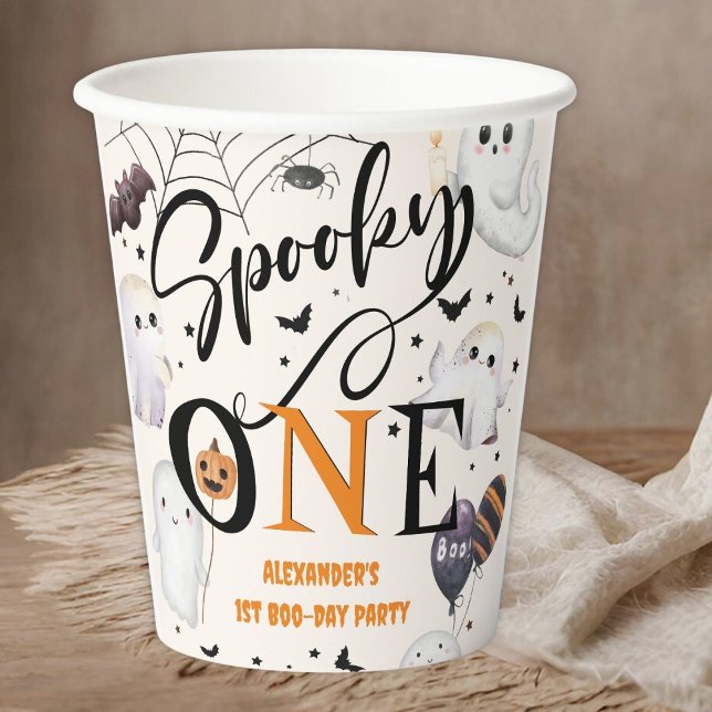 Spooky One Halloween 1. Geburtstag Party Niedlich  Pappbecher (Von Creator hochgeladen)