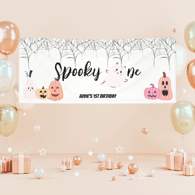 Spooky One | Halloween 1. Geburtstag | Spooky Pink Banner (Von Creator hochgeladen)