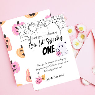 Spooky One   Halloween 1. Geburtstag   Spooky Pink Dankeskarte