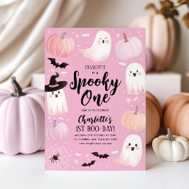 Spooky One Halloween 1. Geburtstagsmädchen Pink Gh Einladung