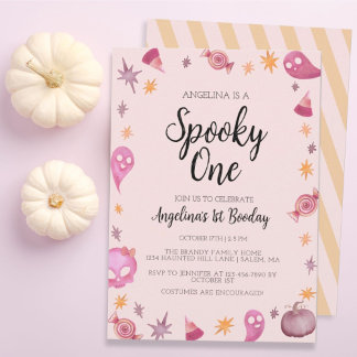 Spooky One Halloween Erste Geburtstagsparty Einladung