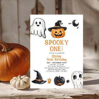 Spooky One Halloween erster Geburtstag Einladung