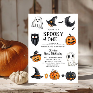 Spooky One Halloween erster Geburtstag Einladung