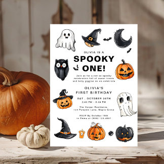 Spooky One Halloween erster Geburtstag Einladung