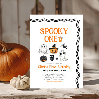 Spooky One Halloween erster Geburtstag Einladung