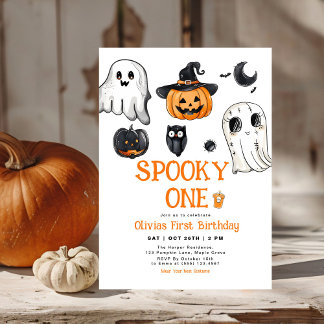 Spooky One Halloween erster Geburtstag Einladung