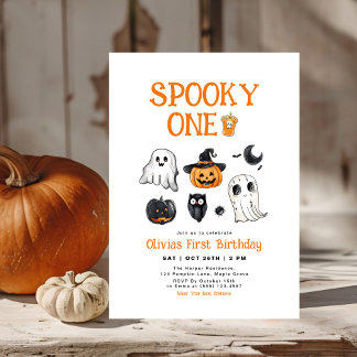 Spooky One Halloween erster Geburtstag Einladung