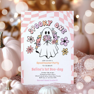 Spooky One Halloween Floral Ghost 1. Geburtstag Einladung