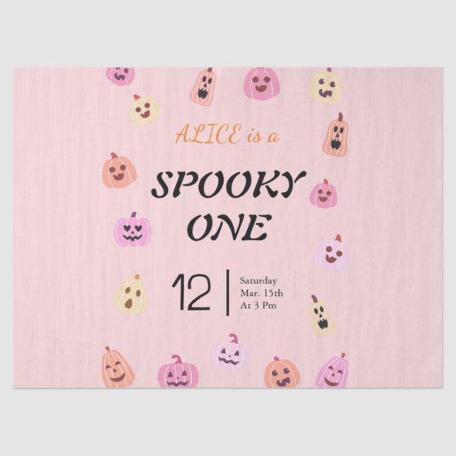 Spooky One Halloween Geburtstag Seidenpapier (Vorderseite)