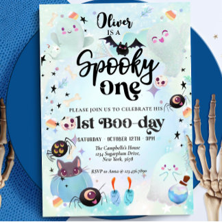 Spooky One Halloween Ghost 1. Geburtstag Einladung