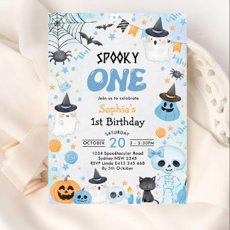Spooky One Halloween Ghost 1. Geburtstag Einladung