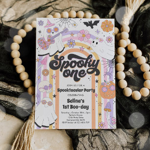 Spooky One Halloween Groovy Ghost 1. Geburtstag Einladung