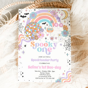 Spooky One Halloween Groovy Ghost 1. Geburtstag Einladung