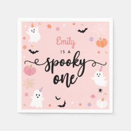 Spooky One Halloween Niedlich Ghost 1. Geburtstag Serviette