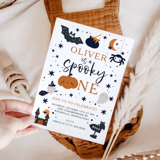 Spooky One Halloween Pumpkin 1. Geburtstag Einladung (Von Creator hochgeladen)