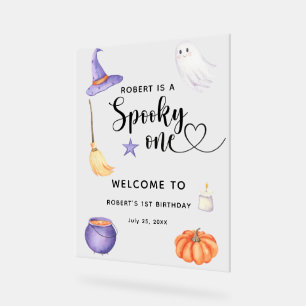 Spooky One Halloween Willkommen am 1. Geburtstag Acrylschild