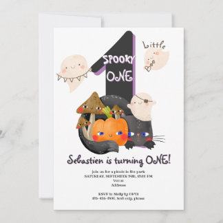 Spooky ONE Little Boo Halloween Kinder 1. Geburtst Einladung