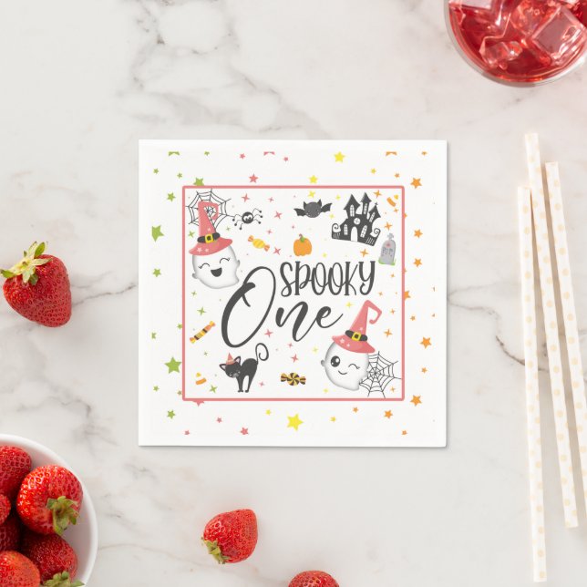 Spooky One Napkin - Girl White Serviette (Beispiel)