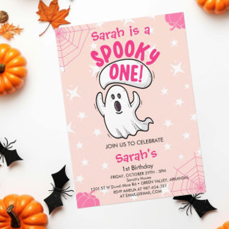 Spooky One Niedlich Funny Halloween Ghost 1. Gebur Einladung