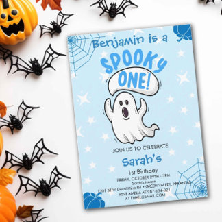 Spooky One Niedlich Funny Halloween Ghost 1. Gebur Einladung