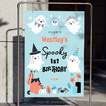 Spooky One Niedlich Ghost Boy 1. Geburtstag Party