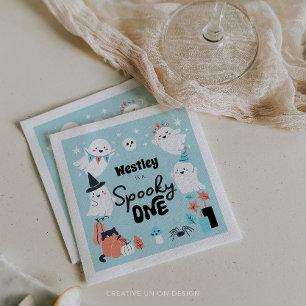 Spooky One Niedlich Ghost Boy 1. Geburtstag Party Serviette