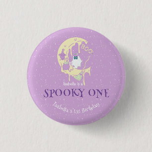 Spooky One Niedlich Ghost Girl Halloween 1. Geburt Button