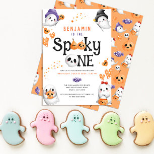 Spooky One Niedlich Ghost Halloween 1. Geburtstag Einladung