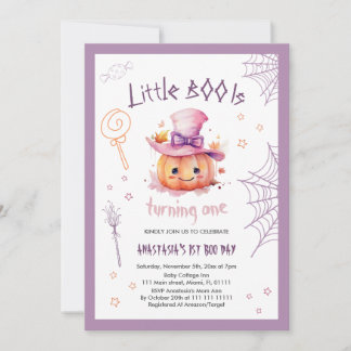Spooky One Niedlich Halloween Baby Girl 1. Geburts Einladung