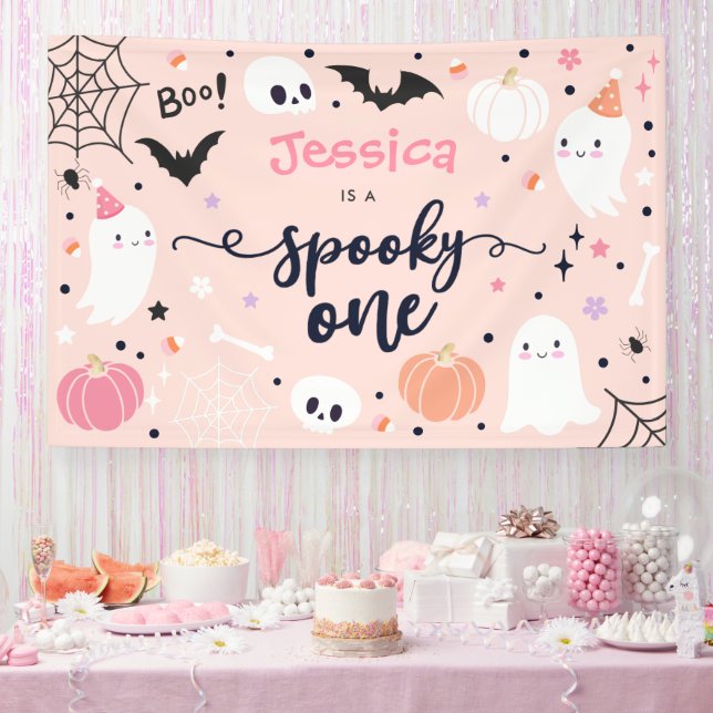 Spooky One Niedlich Halloween Ghost 1. Geburtstag Banner (Party)