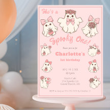 Spooky One Niedlich Pink Ghost & Bows 1. Geburtsta