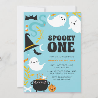 SPOOKY ONE Niedliche und moderne BOY Ghost Einladu Einladung
