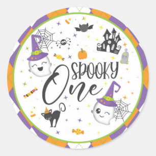 Spooky One Round Sticker - weiß
