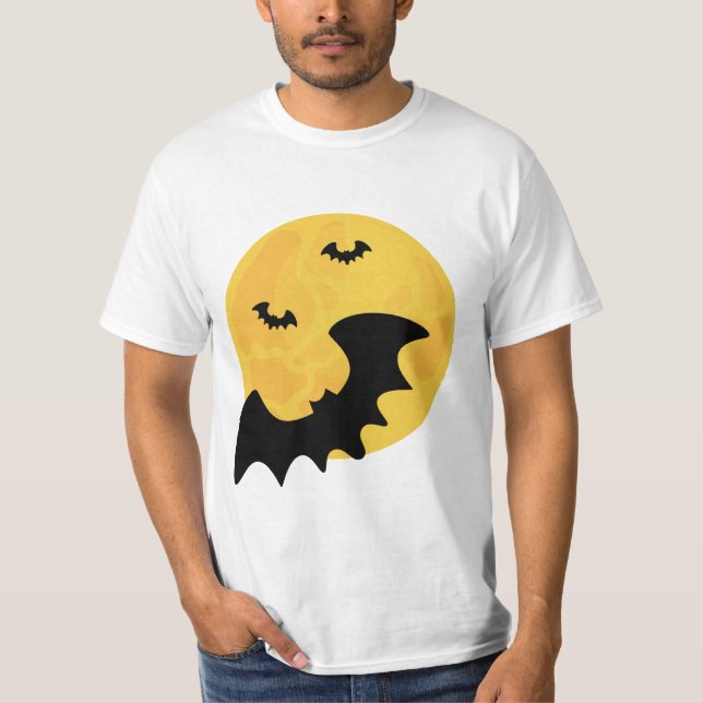 Spooky Orange Halloween Haunted House T-Shirt (Vorderseite)