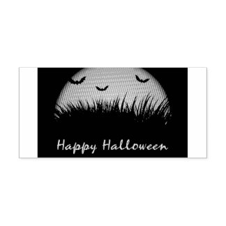Spooky Orange Happy Halloween Bat Field Gummistempel