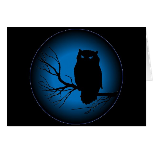 Spooky Owl Blue Moon (Vorderseite (Horizontal))