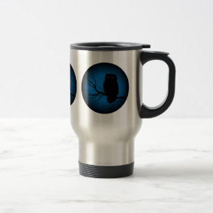 Spooky Owl Blue Moon Reisebecher