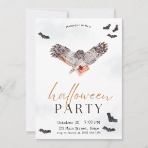 Spooky Owl Fall Halloween-Party Einladung