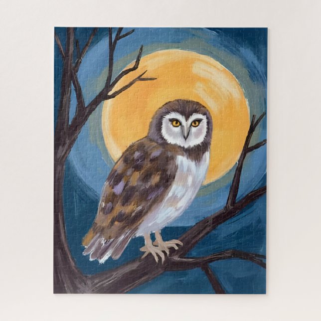 Spooky Owl | Full Moon Happy Halloween (Vertikal)