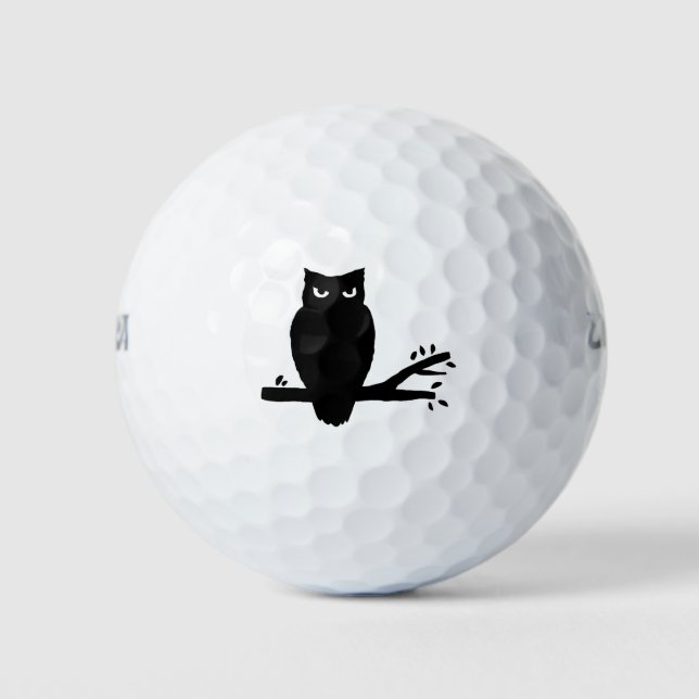 Spooky Owl Silhouette Golfball (Vorderseite)