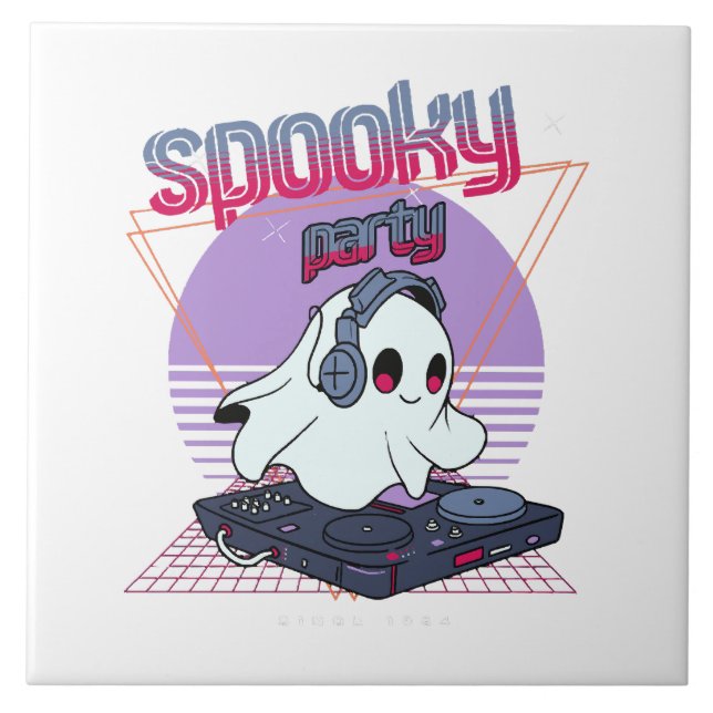 Spooky Party Halloween Fliese (Vorderseite)