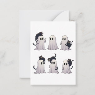 Spooky Pastel Gothic Geister Schwarze Katzen Hallo Mitteilungskarte