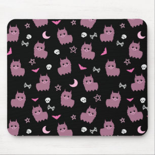 Spooky pastellfarbenes Lama-Muster, lila Mousepad