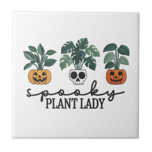Spooky Pflanze Lady Halloween Monstera Design Fliese
