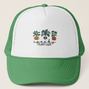 Spooky Pflanze Lady Halloween Monstera Design Truckerkappe