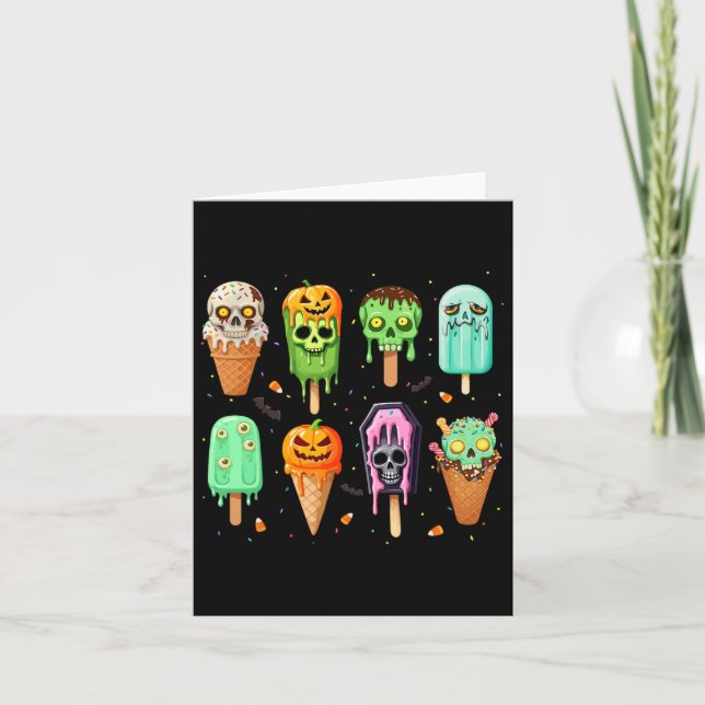 Spooky Popsice Ice Cream Summer Party Halloween S Karte (Vorderseite)