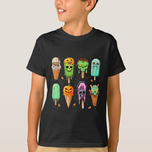 Spooky Popsice Ice Cream Summer Party Halloween S T-Shirt (Vorderseite)