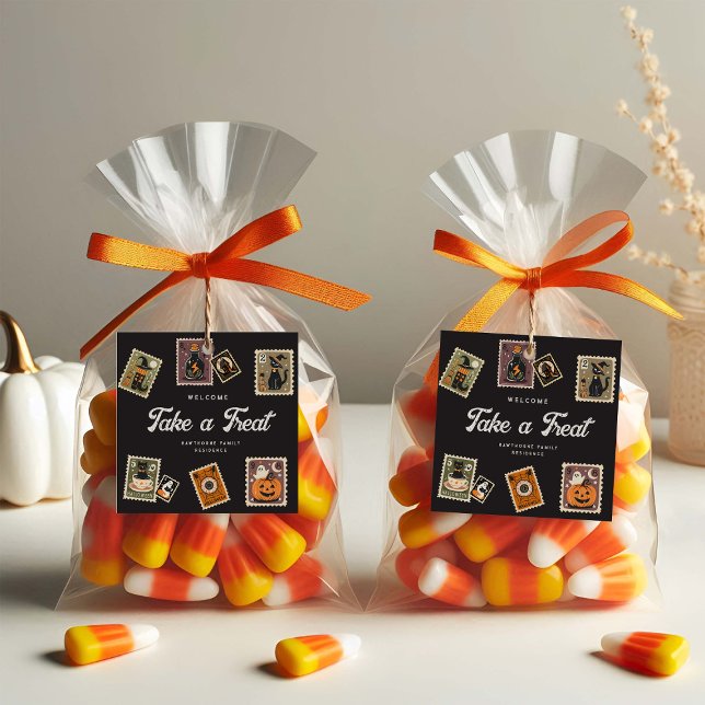 Spooky Postage Briefmarke Halloween-Party Geschenkanhänger (Von Creator hochgeladen)