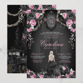 Spooky Princess Gothic Halloween Quinceanera Einladung